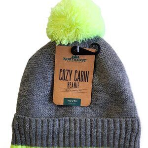 Northeast Outfitters Cozy Cabin Contrast Pom Youth Beanie - Grey - Unisex